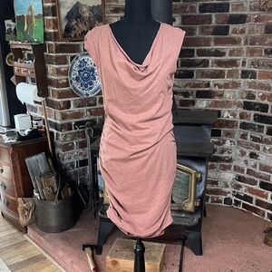 Synergy Organic Clothing Dusty Pink Draped Mini Dress
